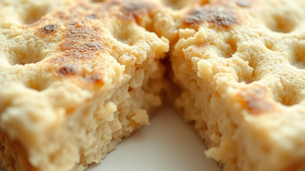 detail: close-up of fluffy pancake interior showing oat texture, slightly mashed and soft, cut into toddler-friendly strips, natural light, no text