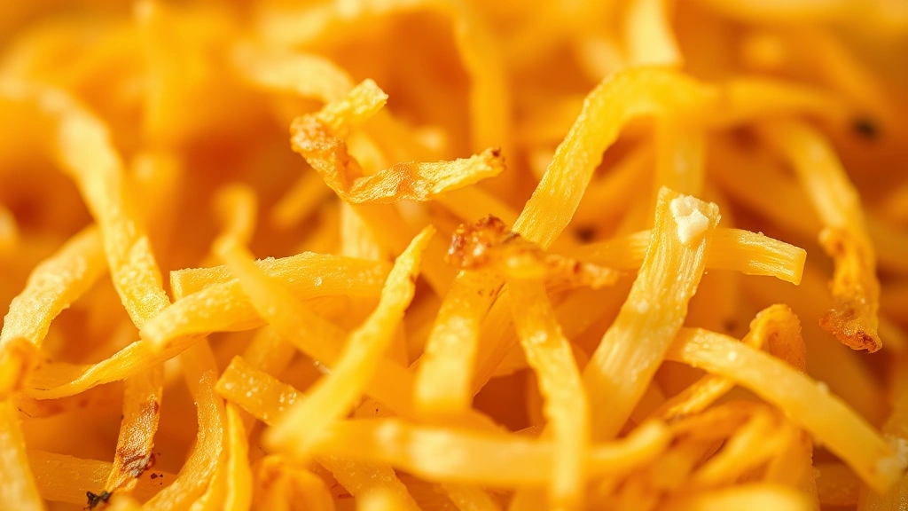 detail: extreme close-up of crispy golden onion petals showing texture and crispness, shallow depth of field with selective focus, warm daylight, macro photography style, no text