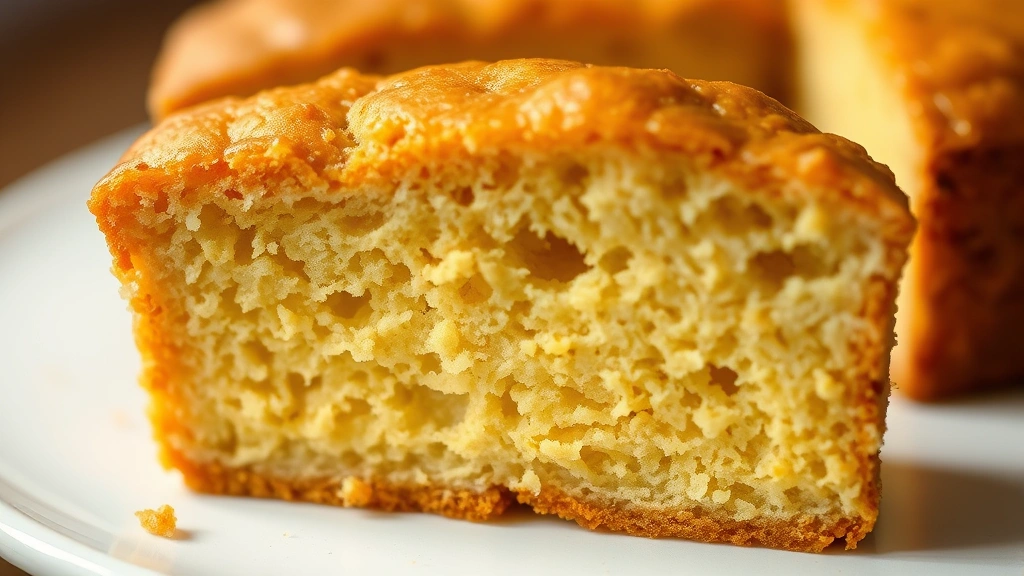 detail: close-up cross-section of castella cake showing fine tender crumb structure and golden color, photorealistic, macro photography, no text