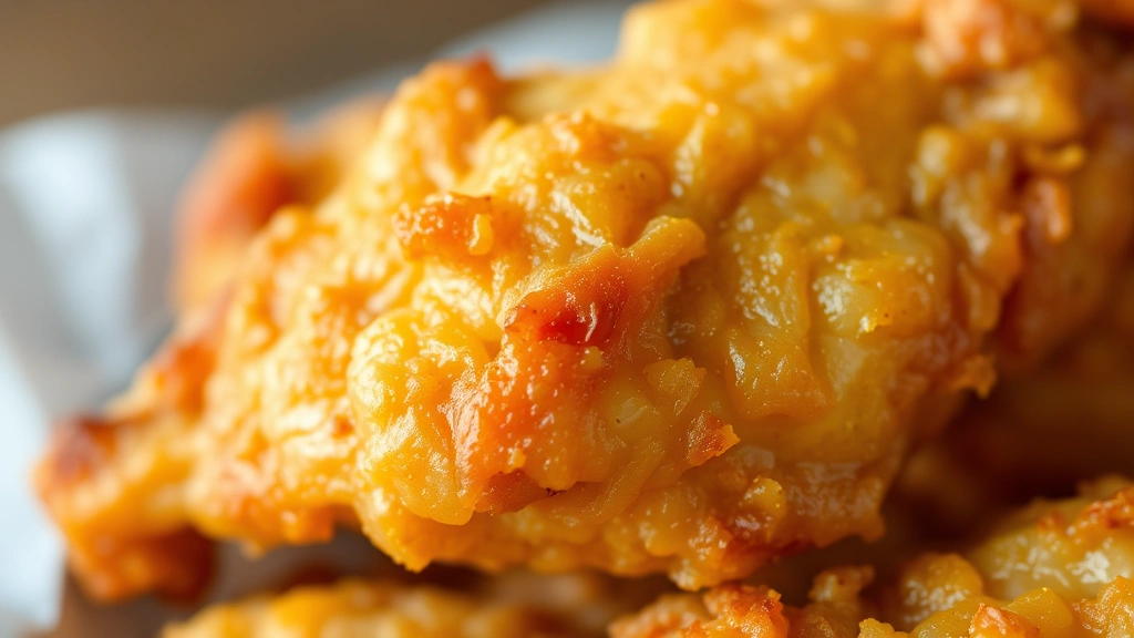 detail: close-up of single crispy golden chicken wing showing crispy skin texture, photorealistic, natural lighting, no text