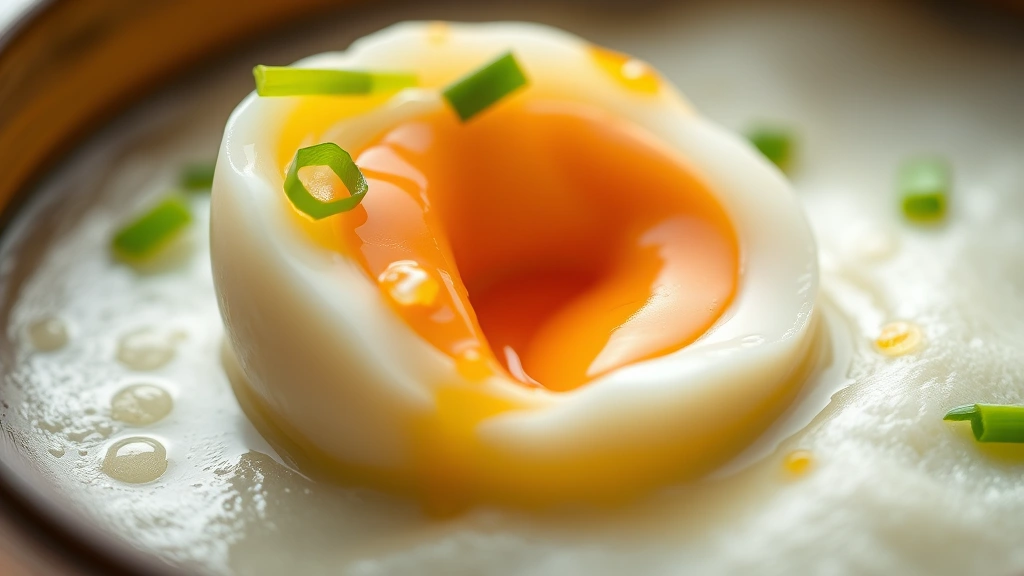 detail: close-up cross-section of perfectly cooked Chinese steamed egg showing silky custard texture, garnished with green onions and cilantro, shallow depth of field