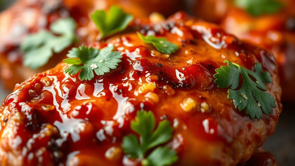 detail: close-up of caramelized chicken skin with glossy chipotle-honey glaze, fresh cilantro leaf garnish, lime zest visible, shallow depth of field, photorealistic, warm natural light, no text