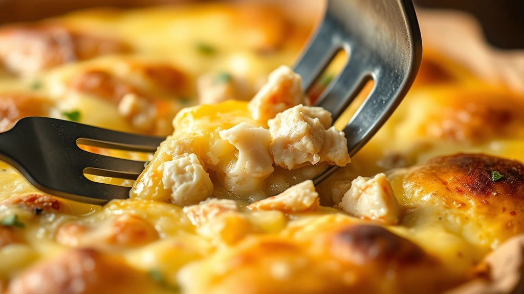 detail: close-up cross-section of baked quiche showing fluffy golden custard studded with tender crab meat and melted cheese, fork cutting into slice, creamy interior visible, shallow depth of field, warm natural lighting
