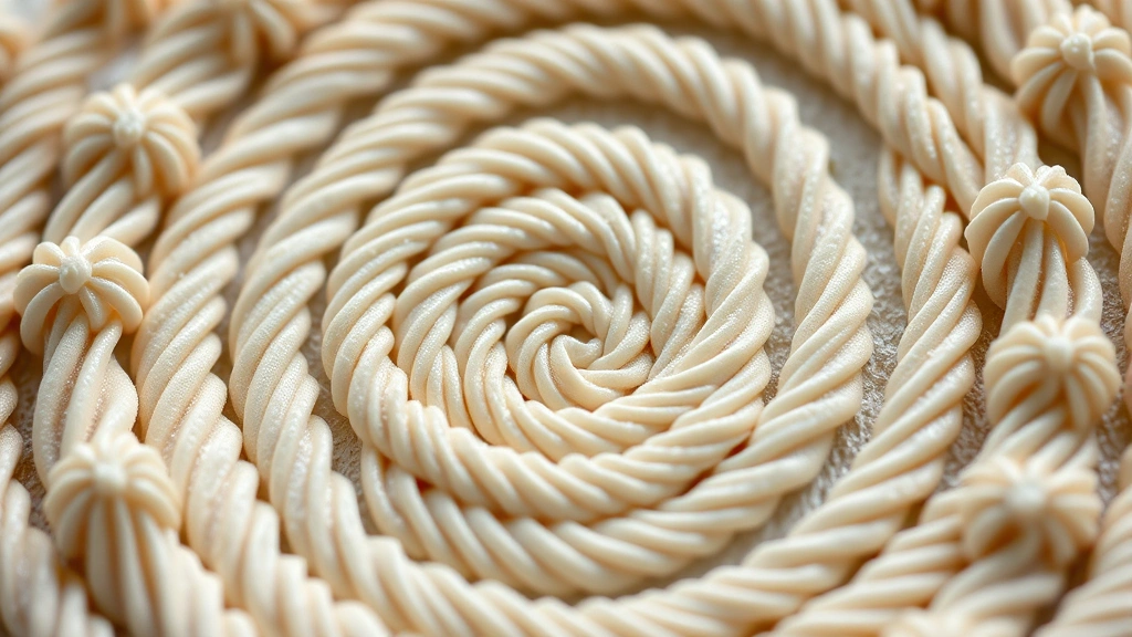 detail: close-up of completed Cultist Circle frosting spiral design, intricate concentric circles with perfect symmetry, frosting texture detail, photorealistic, natural light, macro photography, no text, shallow depth of field, artistic composition