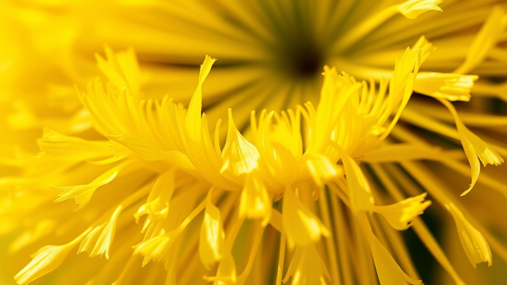 detail: close-up of bright yellow dandelion petals being separated from green stems, photorealistic, natural light, no text