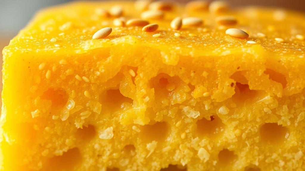 detail: close-up cross-section of fluffy dhokla showing airy pockets and spongy texture, sesame seeds visible on top, steam still rising slightly, warm golden color, shallow depth of field, photorealistic, no text