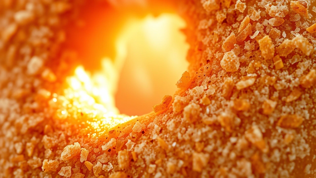 detail: close-up macro shot of cinnamon sugar coating on warm donut hole, steam rising, cinnamon crystals visible, backlit natural light