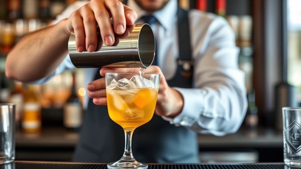 process: bartender shaking cocktail in stainless steel shaker with ice, motion blur showing vigorous shake technique, professional bar setting, natural daylight from behind, no text