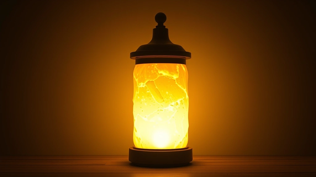 hero: finished glowstone lamp glowing with warm yellow light in dark room, photorealistic, natural ambient light with LED glow, no text, centered composition