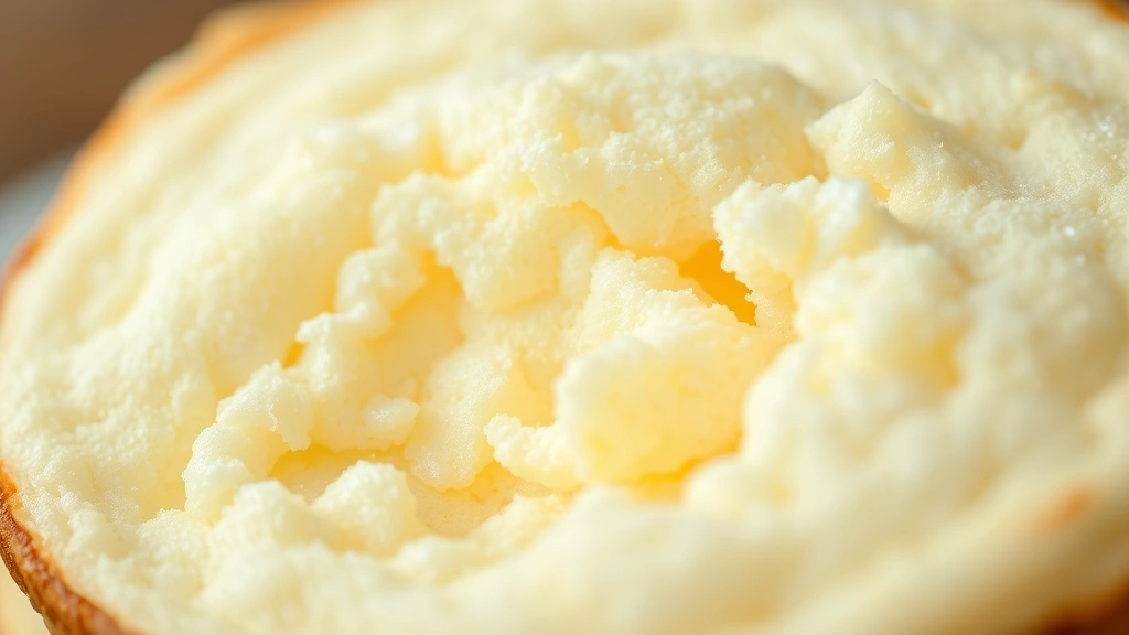 detail: close-up cross-section of fluffy pancake showing light airy interior texture, photorealistic, natural light, no text
