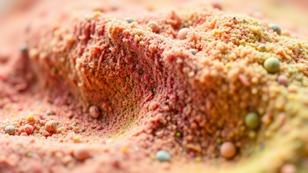 detail: close-up macro photography of kinetic sand texture showing stretchy strands and moldable consistency, rainbow colors, sharp focus, natural light, no text
