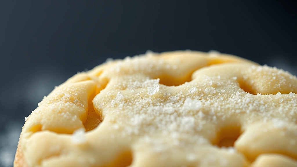 detail: close-up of single lemon sugar cookie showing texture and sparkly sugar crystals, photorealistic, natural light, no text