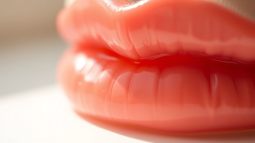 detail: close-up of finished lip balm texture showing creamy consistency, light catching the surface, shallow depth of field, soft natural window light