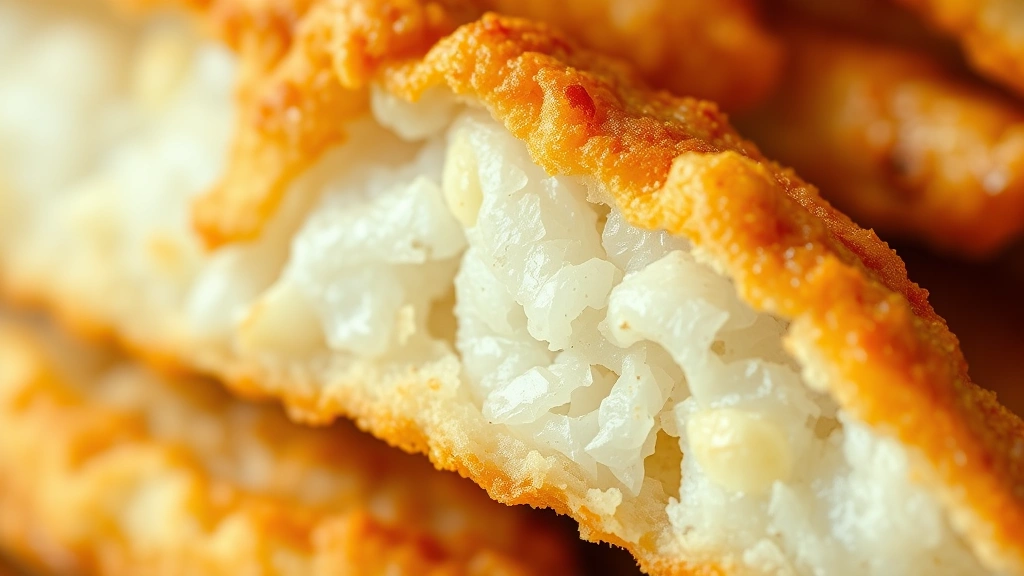 detail: close-up of perfectly golden crispy batter-fried fish showing delicate lacy texture and golden-brown exterior, photorealistic, natural light, no text