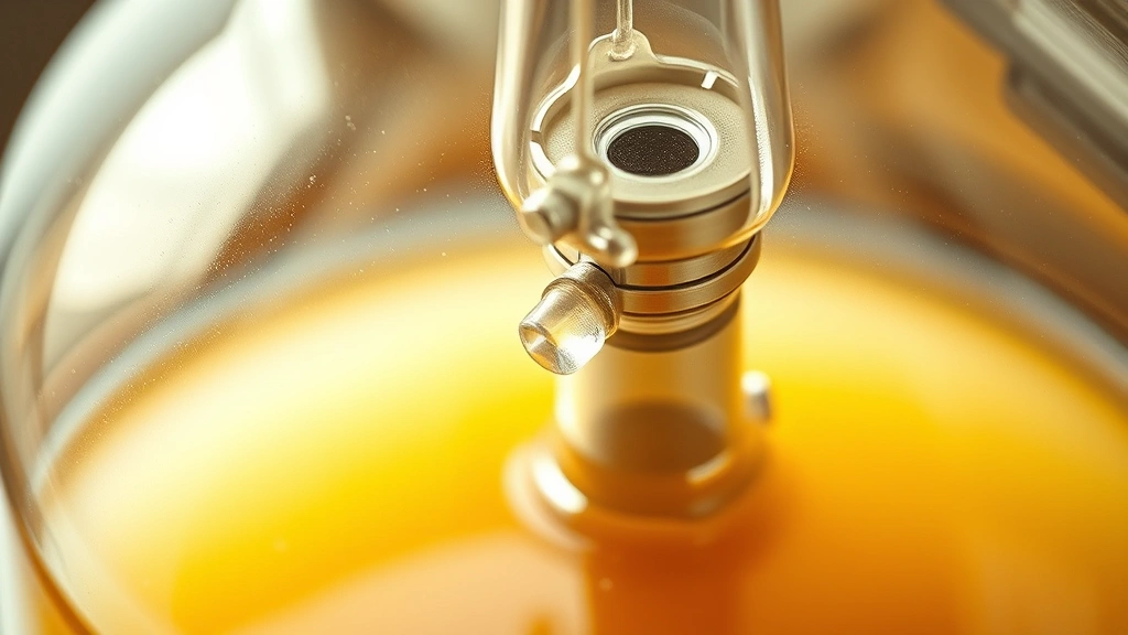 detail: close-up of airlock bubbling during active fermentation, golden liquid visible inside carboy, photorealistic, macro photography, natural light, no text