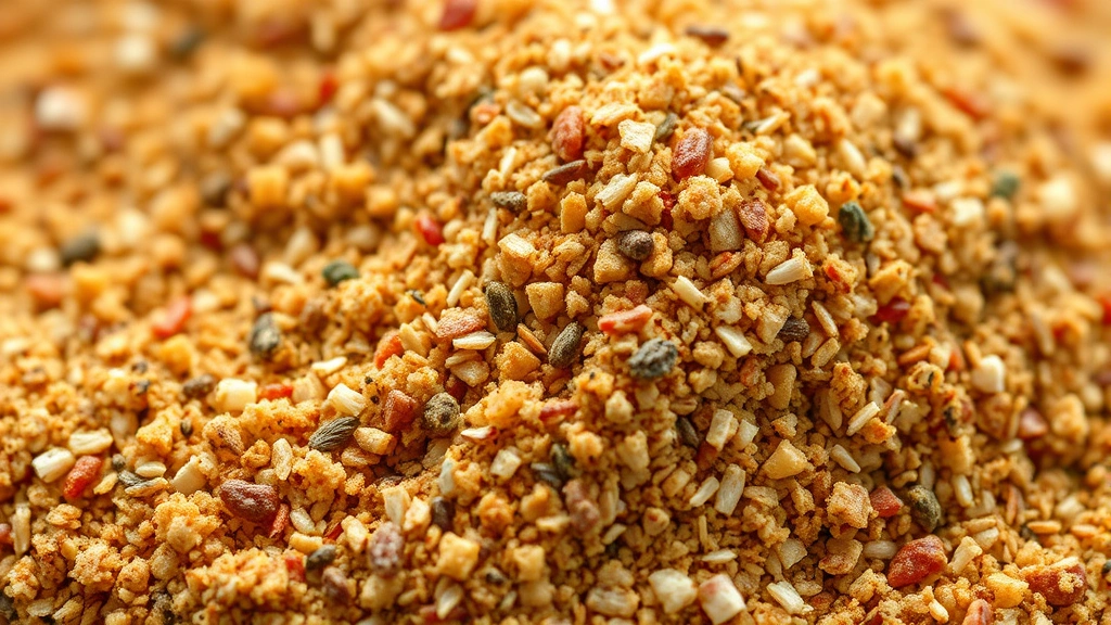 detail: extreme close-up macro shot of the finished taco seasoning blend texture showing the individual spice particles, photorealistic, natural light, no text
