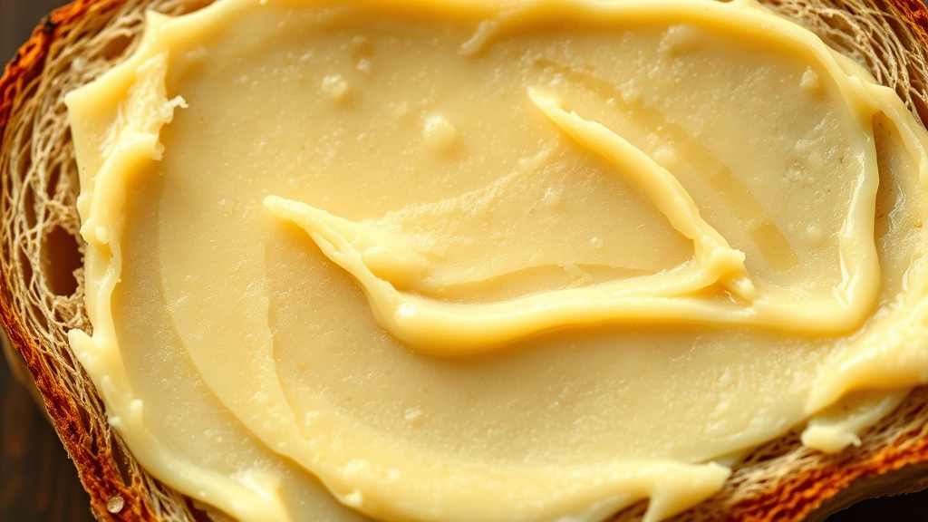 detail: extreme close-up of thick pear butter texture spread on artisan toast, showing smooth silky consistency, photorealistic, natural light, no text