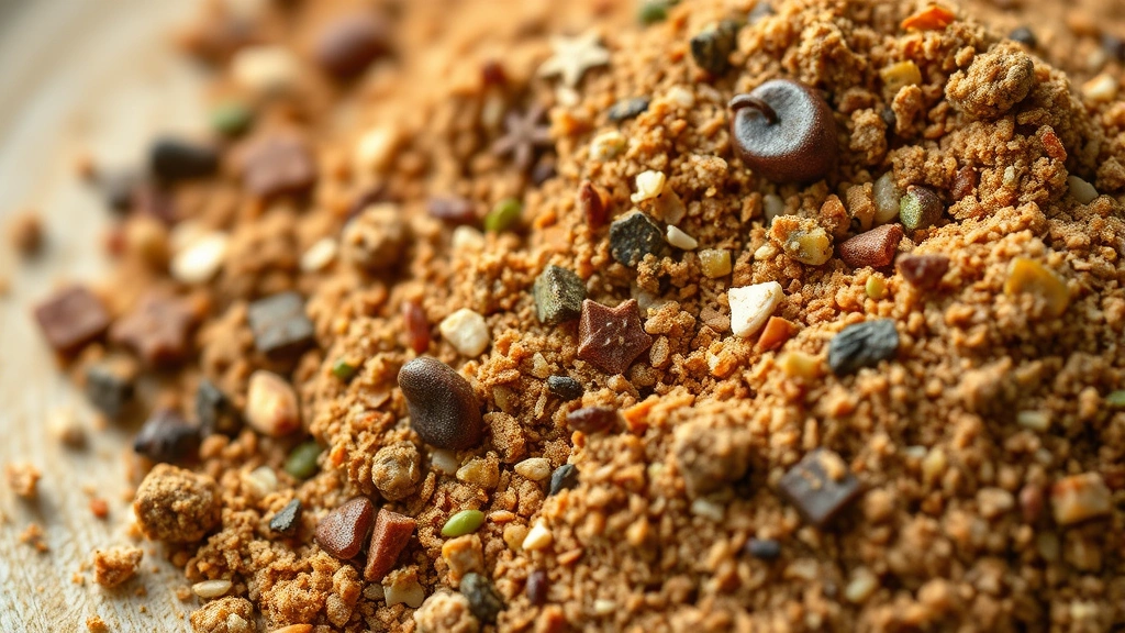 detail: close-up of the finished pork rub showing all the spice ingredients mixed together, photorealistic, natural light, shallow depth of field, no text