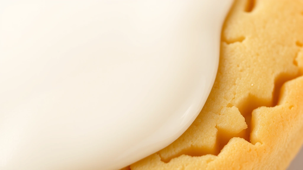detail: close-up of piped royal icing detail on cookie edge showing texture and shine, photorealistic, macro focus, natural light, no text