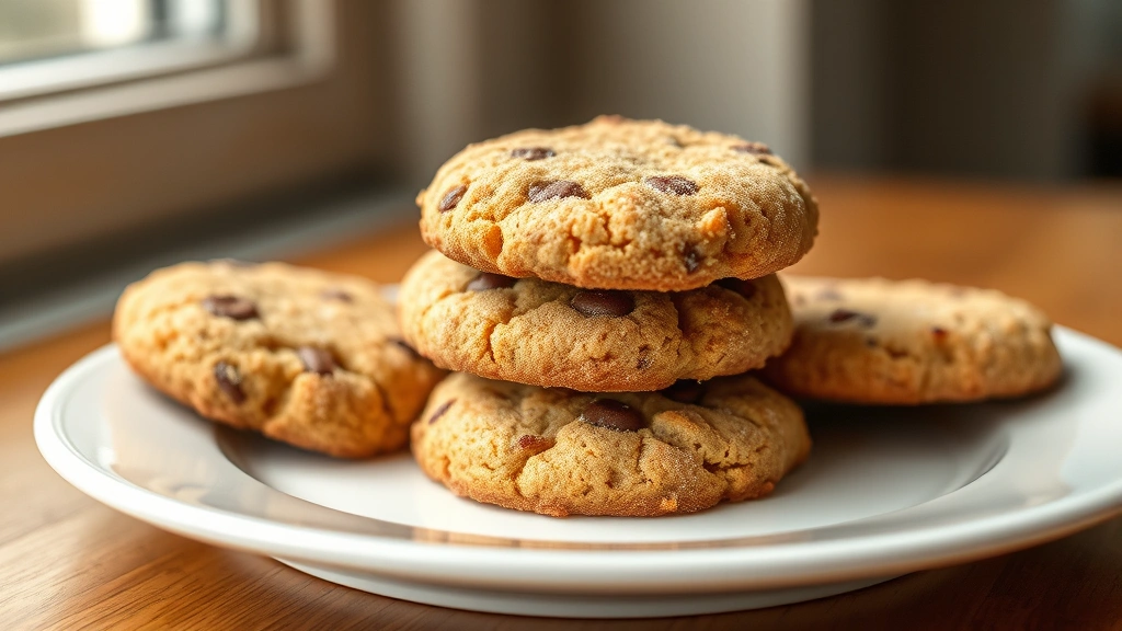 hero: Golden brown snickerdoodle cookies with cinnamon-sugar coating stacked on a white plate, soft natural window light, shallow depth of field, no text