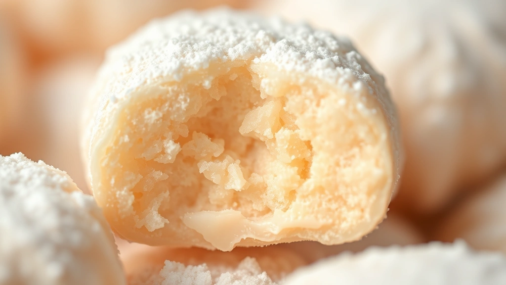 detail: close-up macro shot of single Turkish delight piece showing chewy interior and powdered sugar coating, natural light, no text